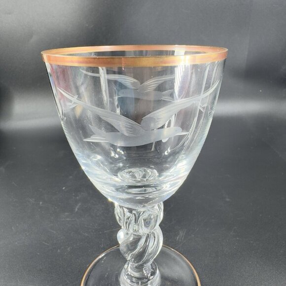 Lyngby Glassworks Lyngby Seagull Porter Glass Etched Birds Cups Set 2 Glasses - Picture 14 of 16